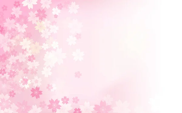 Japanese Background Material Cherry Blossom Pink Gradient Copy Space Right — Image vectorielle