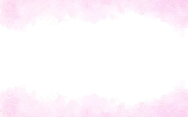 粉色水彩画和日本画框 亚麻布叶 — 图库矢量图片