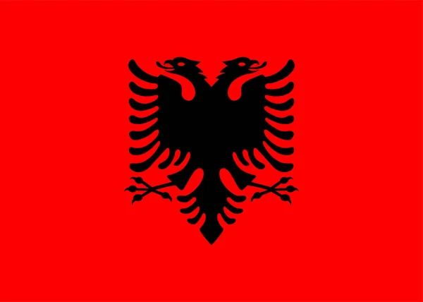 Världens Nationella Flagga Albanien — Stock vektor