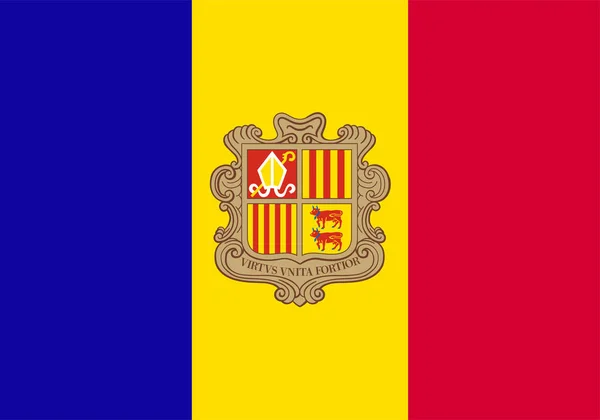 Världens Nationella Flagga Andorra — Stock vektor