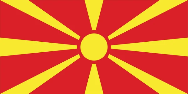 Bandera Nacional Del Mundo Macedonia Del Norte — Archivo Imágenes Vectoriales