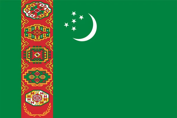Drapeau National Monde Turkménistan — Image vectorielle