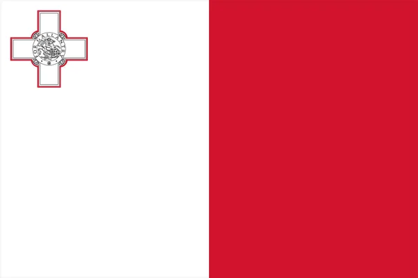 Bandera Nacional Del Mundo Malta — Archivo Imágenes Vectoriales