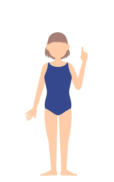 穿着泳衣的女学生 指点和建议 — 图库矢量图片