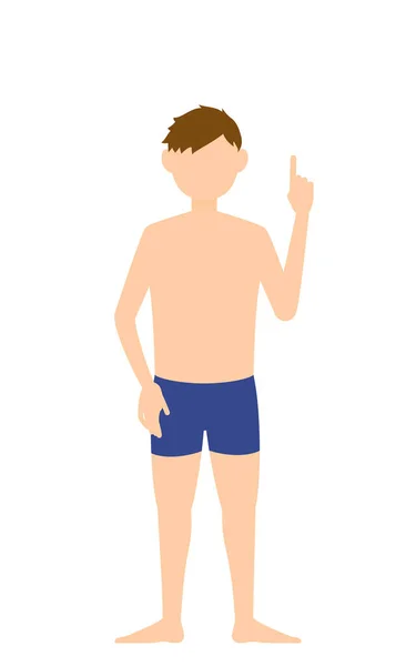 Junge Studentin Badeanzug Pointing Und Beratung — Stockvektor
