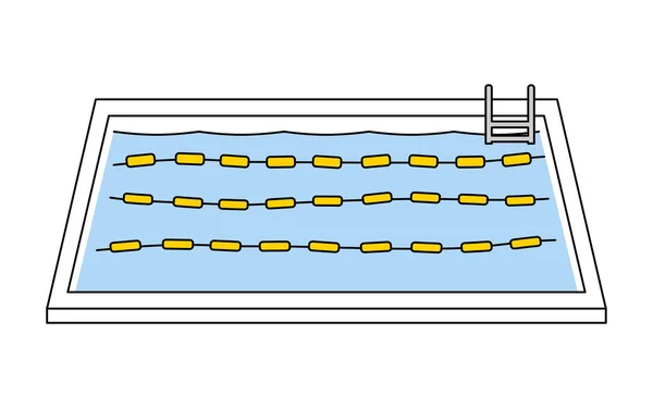 Disegno Linee Una Semplice Piscina — Vettoriale Stock