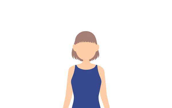Kız Öğrenci Mayo Giymiş Bir Çubuğa Çık Ellerini Indir — Stok Vektör