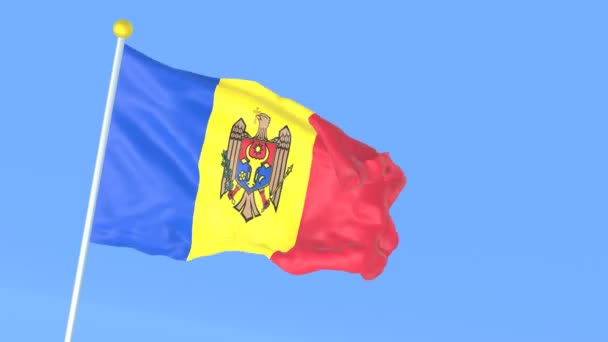 Bandera Nacional Del Mundo Moldavia — Vídeo de stock