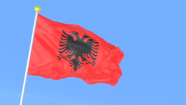 Государственный Флаг Мира Албания — стоковое видео