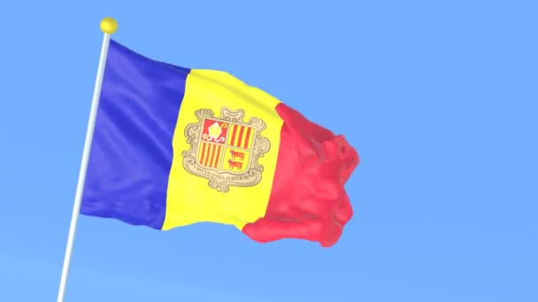 Die Nationalflagge Der Welt Andorra — Stockvideo
