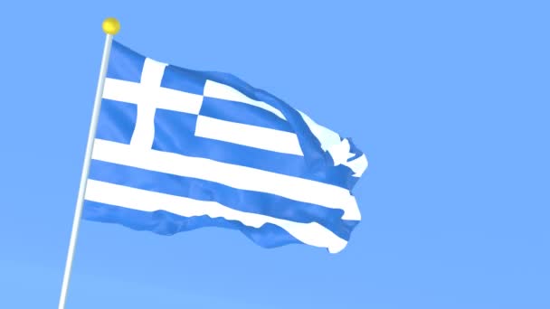Die Nationalflagge Der Welt Griechenland — Stockvideo