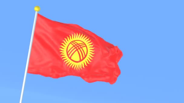 Bandiera Nazionale Del Mondo Kirghizistan — Video Stock
