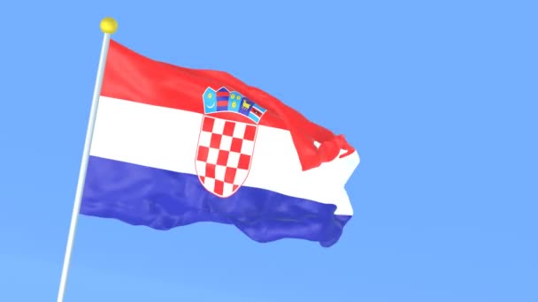 Bandera Nacional Del Mundo Croacia — Vídeos de Stock