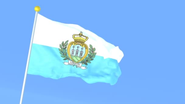Dünyanın Ulusal Bayrağı San Marino — Stok video