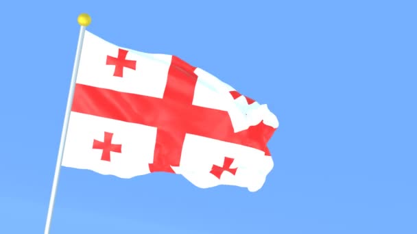 Die Nationalflagge Der Welt Georgien — Stockvideo