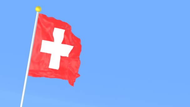 Dünyanın Ulusal Bayrağı Sviçre — Stok video