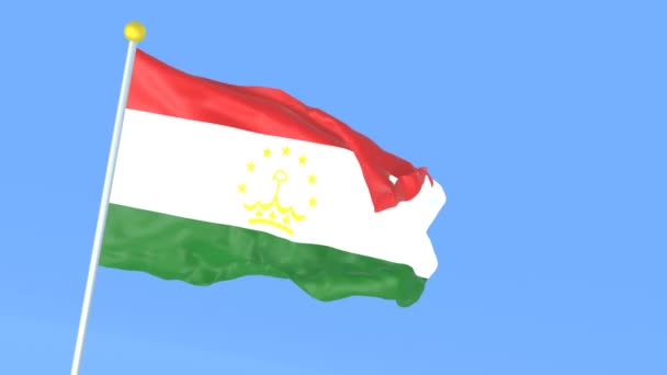 Nationale Vlag Van Wereld Tadzjikistan — Stockvideo