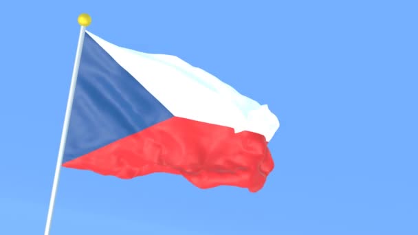 Bandeira Nacional Mundo Checo — Vídeo de Stock