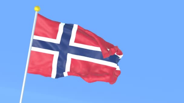 Bandera Nacional Del Mundo Noruega — Vídeos de Stock