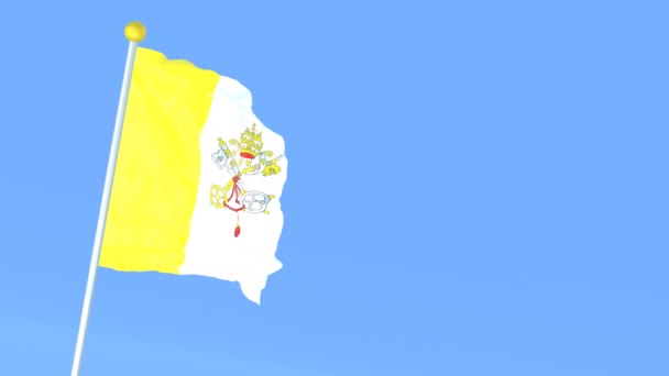 Drapelul Național Lumii Vatican — Videoclip de stoc