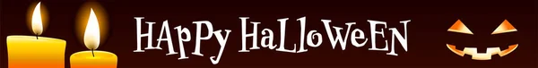 Bannière Halloween Lueur Dans Obscurité Jack Lanternes Bougies — Image vectorielle
