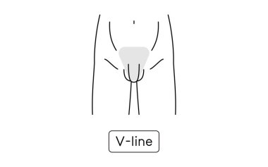 Erkek tüyü temizleme, V-hattı, çıplak vücut.