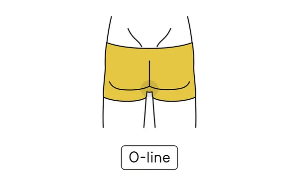 Men Hair Removal Line Underwear — Wektor stockowy