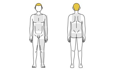 Men's hair removal, full body (front and back), nude