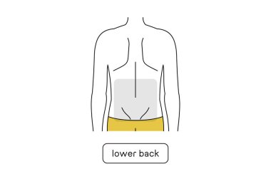 Men's hair removal area, lower back