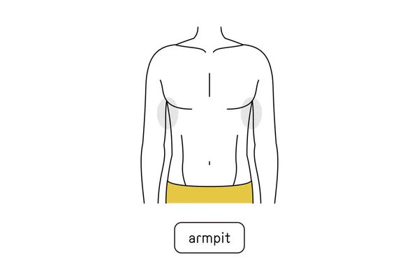 Men Hair Removal Area Armpit — Stockový vektor