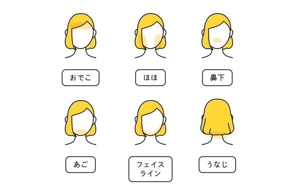 Hair Removal Illustration Women Facial Hair Removal Translation Forehead Cheeks — Stok Vektör