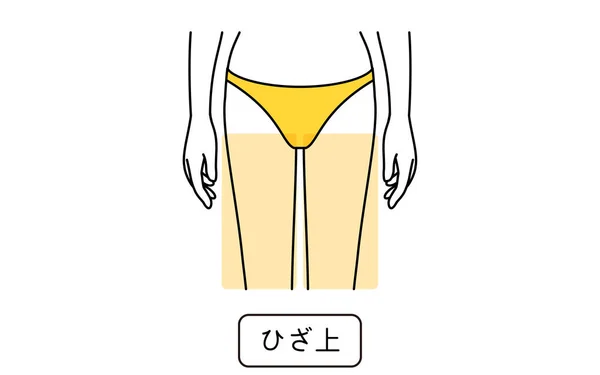 Illustration Female Hair Removal Part Knee Translation Knee — ストックベクタ