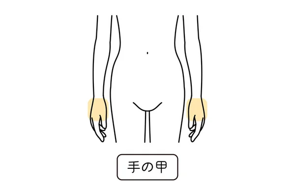 Illustration Female Hair Removal Part Back Hand Translation Back Hand —  Vetores de Stock