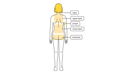 Female Hair Removal Illustration Full body from behind