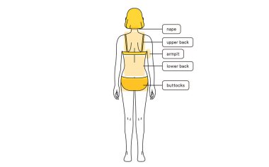 Female Hair Removal Illustration Full body from behind