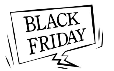 Black Friday American comic book style speech bubble