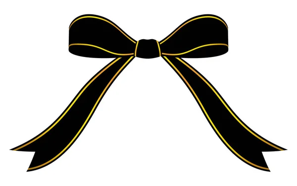 Black Ribbon Gold Lines — Image vectorielle