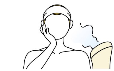 Güzellik, erkeklerin cilt bakımı, buhar banyosu yapan erkekler..