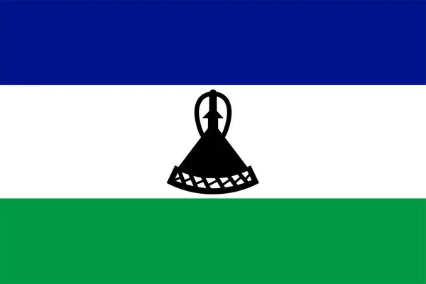 Bandera Nacional Del Mundo Lesotho — Vector de stock