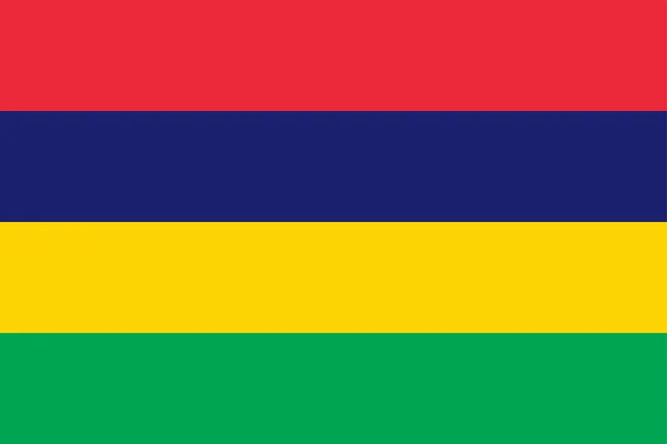 Världens Nationella Flagga Mauritius — Stock vektor