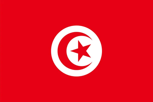 Világ Nemzeti Lobogója Tunézia — Stock Vector