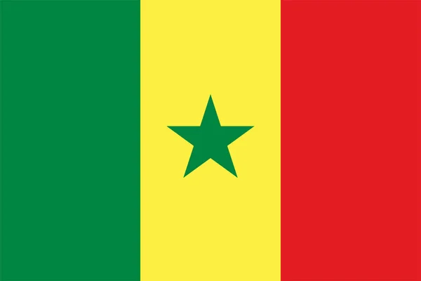 Dünyanın Ulusal Bayrağı Senegal — Stok Vektör