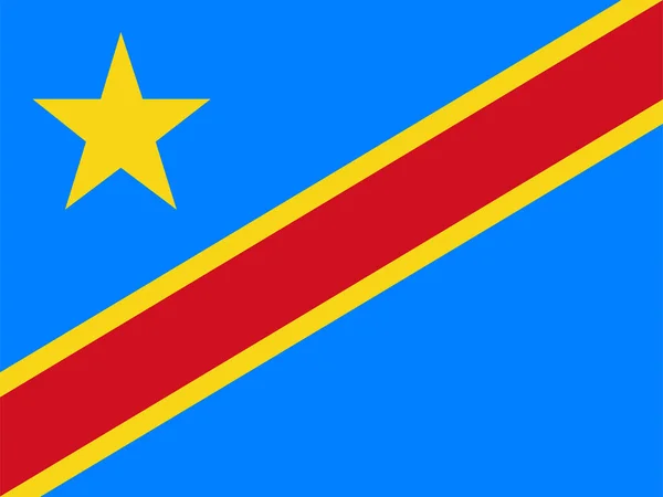 Flaga Narodowa Świata Demokratyczna Republika Konga — Wektor stockowy