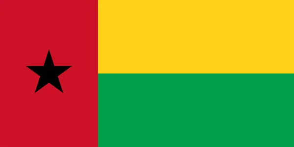 Národní Vlajka Světa Guinea Bissau — Stockový vektor