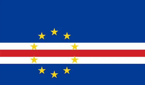 Národní Vlajka Světa Cabo Verde — Stockový vektor