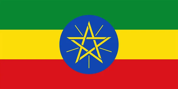 Národní Vlajka Světa Etiopie — Stockový vektor