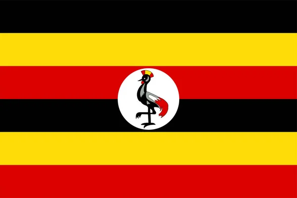 Die Nationalflagge Der Welt Uganda — Stockvektor