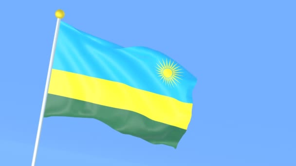Národní Vlajka Světa Rwando — Stock video