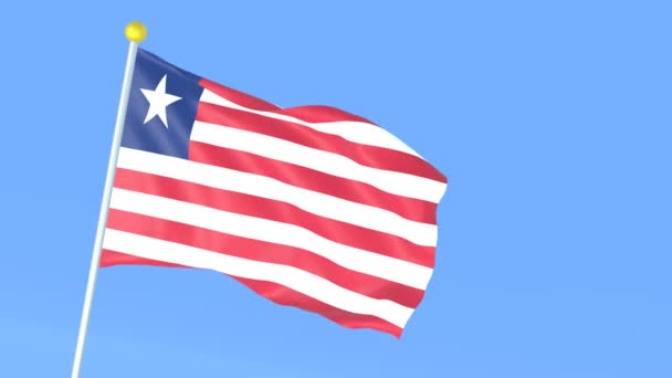 Національний Прапор Світу Ліберія — стокове відео
