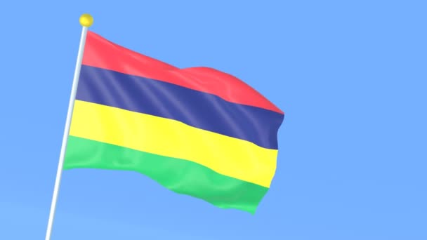 Bandiera Nazionale Del Mondo Mauritius — Video Stock